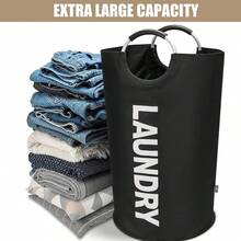 Large Capacity Waterproof Laundry Basket With Handle, Foldable Fabric Storage Bin, Dirty Clothes Hamper, Suitable For Travel, Organizing Clothes, Blankets, Towels And Toys, Applicable For Home Bedroom, Laundry Room And Dorm Storage - Multicolor - View 15