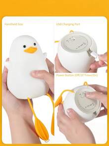 1pc Silicone Rechargeable Touch Dimmable Timer Duck Phone Holder Night Light, Bedroom Bedside Desk Living Room Home Decor Aesthetic Desktop Decoration Gift - One Size - View 7