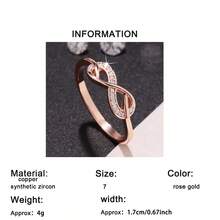 1pc Elegant Romantic Infinity Loop Design Ring With Cubic Zirconia, Perfect Ideal Gift For Valentine's Day, Wedding, Engagement, Anniversary, Daily Wear - Rose Gold - View 8