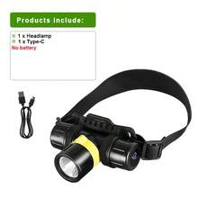 Lampu Kepala Selam LED Super Terang 200000LM Lampu Kepala Selam Profesional yang Kuat, Dapat Diisi Ulang, Lampu Senter Kepala Tahan Air IPX8 - Hitam - View 12