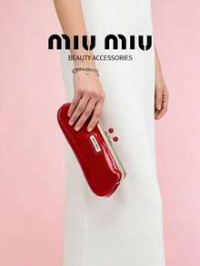 Miu Miu 優雅時尚大容量單肩包，適合通勤、旅行，生日與節日禮物 MIUMIU-GIFT-2 - 紅色 - 查看 4