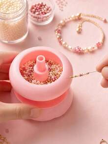 1 Set Manual Rotating Bead Spinner Kit, Includes 1 Random Color Bead Bowl And 1 Beading Needle, Power-Free Fast Beading Tool, Suitable For Seed Beads, DIY Bracelets, Necklaces, Waist Beads And Jewelry Making, Portable Compact Handmade Accessory - Multicolor - View 13