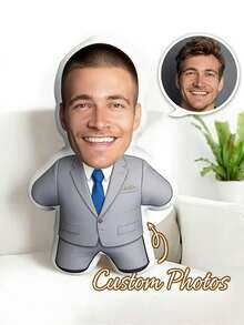 Customized Personalized Pillow - Customized Face Shape Throw Pillow - Personalized Couple Pillow - Photo Face Pillow; Decoration For Sofa, Bed And Car; Perfect Choice For Birthday, Wedding And Pet Close-Up Photos. - Multicolor - View 5