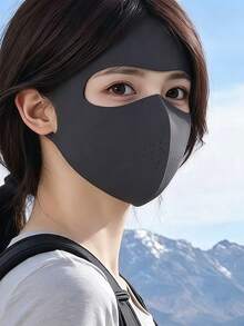 2pcs Full Coverage UV Protection Face Mask, Soft Ice Silk Breathable Ventilation Hole Design, Windproof & Dustproof Face Cover, Protects Cheeks, Eyes & Neck, Suitable For Daily Outdoor Sports - Pink + Gray - View 6