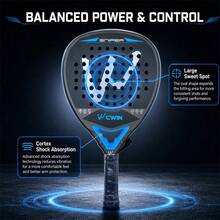 CWIN SNIPER Padel Racket, 1K High Rigidity Carbon Fiber Cortex Shock Absorbing Core Large Sweet Spot Non-Slip Grip Lightweight Paddle Tennis Racquet With Protective Carry Bag For Beginner Intermediate Players - Multicolor - View 12
