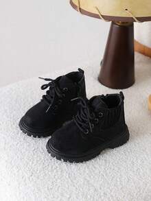 1 Pair New Style Children's Soft Sole Boots, Comfortable And Stylish For Boys - Black - View 3