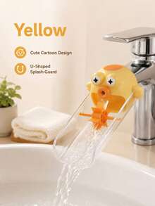 1pc Cartoon Fish Shaped Faucet Extender, Silicone Splash Guard, Dual Interface Design, U-Shaped Anti-Splash, Bathroom Accessory - Multicolor - View 10