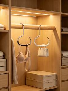 1 Set Hat Storage Rack Hooks, Multi-Layer Hanging Closet, Hat Organizer, Scarf & Clothing Storage Tool, Dust-Proof, Home Decor Room Decoration, Holiday Supplies Storage, Practical Back To School & Christmas Gift, Under Sink Cabinet Bathroom, Under Sink Storage Rack, Storage Rack, Closet Shelf System, Office Supplies & Accessories - Multicolor - View 4