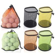 Bolsa para Pelotas de con Cierre de Cordón, Bolsa de Red para Pelotas de para Gimnasio, Viajes al Aire Libre NT1K - Naranja S - Ver 9