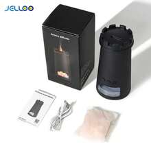 JELLOO Máy khuếch tán tinh dầu hiệu ứng ngọn lửa lò sưởi & đèn muối Himalaya, máy tạo ẩm phun sương mát 8 màu có hẹn giờ và chức năng tự ngắt, phù hợp cho nhà ở, phòng ngủ, văn phòng, yoga - Máy tạo ẩm ánh sáng xung quanh bảy màu - Xem 13