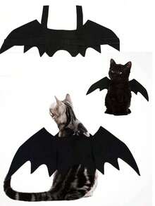 1pc/Set - Pet Bat Wings Halloween Party Decoration, Puppy Collar Leaf Role Play Bat Costume, Cute Puppy Cat Costume Accessory, Suitable For Halloween Party, Halloween Trick Or Treat Walk, Pet Costume Competition, Themed Photo Shoot, Holiday Pet Gift - Multicolor - View 3
