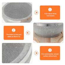 Stone Bowl With Wood Base 14cm Korean Stone Pot For Bibimbap Soup Rice Serving Traditional Asian Soup Bowl For Home Kitchen - View 5