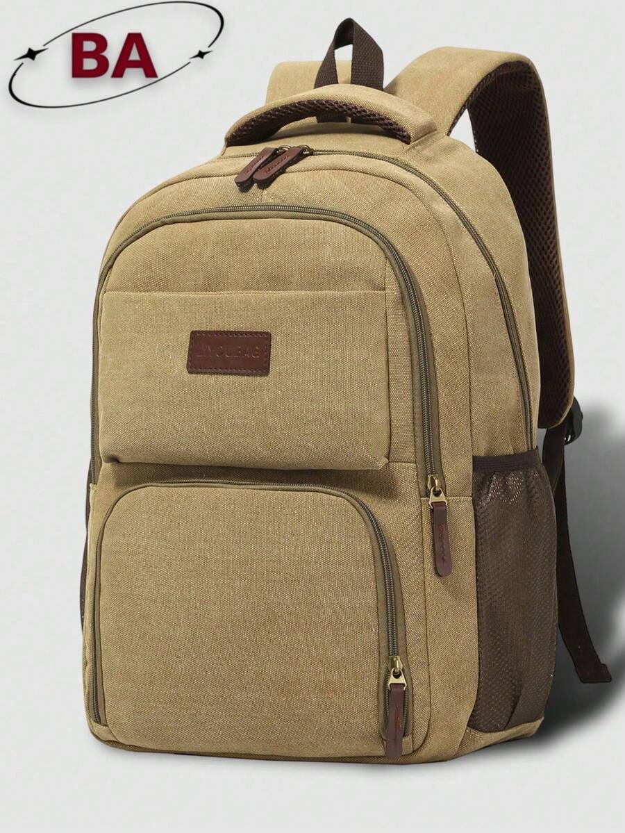 Multi-Compartment College Style Nylon Laptop Backpack Fits 15.6-Inch Laptop, Large Capacity Travel Bag, Lightweight School Bag, Hiking, Anti-Theft