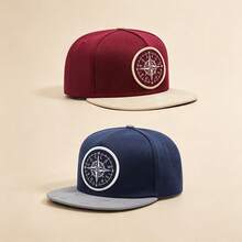 1pc Embroidered Compass Brim Cap, Street Dance Hip Hop Baseball Hat, Unisex, Suitable For Outdoor Activities - Multicolor - View 8