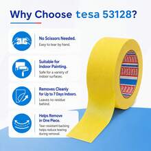 Tesa High Adhesion Residue-Free Masking Tape, Removable, Suitable For Spray Painting, Home Decor, DIY Crafts - Single Piece - View 11