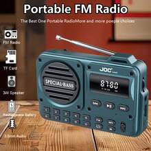 Portable FM Radio With LCD Display, USB-C, Clear Speaker, Headphone Jack, Compatible With Smartphones/Tablets/IPods, Suitable For Walking, Fitness, Outdoor Activities - Real-Time FM/No AM Tuner - 1200mAh Battery - 藍色 - 查看 1