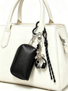 Y2K Style Mini Car Key Pouch, Cute Heart-Shaped Hook Keychain Wallet With Earphone Pendant And Lanyard, Durable PU Leather Zipper Key Bag; Mini Coin Purse For Car Keys, Earbuds, Lipstick. Suitable For School/Work/Office/Daily Use, Unique Birthday Gift, Teacher Gift, Party Gift, Vacation Gift; Essential For College Students Back To School - Multicolor - View 4