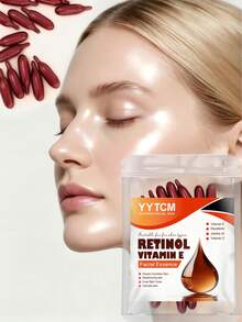 YYTCM Retinol & Vitamin E Deep Moisturizing Capsule Essence, Hydrating, Firming & Smoothing, Contains Phytosqualane, Vitamin C, Deep Hydrating & Brightening Essence, 30 Capsules - Coffee Brown - View 3