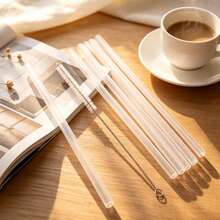 6pcs Replacement Straws, Compatible With 24/32oz Water Bottles, Reusable Plastic Straws With Cleaning Brush, Suitable For Insulated Stainless Steel Tumbler Accessories (Clear) - Clear - View 3