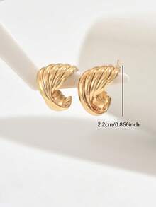 1 Pair Fashion Minimalist Stainless Steel Stud Earrings For Women, Suitable For Daily Wear - Multicolor - View 4