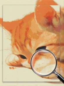 Diamond Painting Set - Cat, Round Acrylic Diamond, Home Wall Decor Frameless Art And Craft Set, Surprise Gift - A - View 4