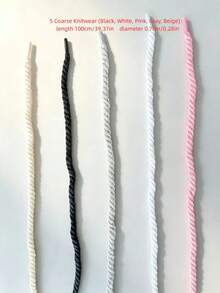 10/5/1pc Candy Color Round Rope Shoelaces, Approx. 8mm Diameter, #1 Decorative Shoelace Replacement, Suitable For Decorating Canvas Shoes, Ice Skates And Sneakers - Twisted Shoelaces - View 4