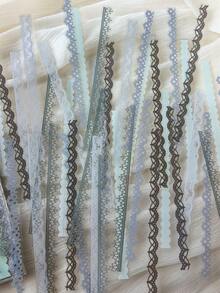 1 Pack 40pcs Vintage Blue Lace Edge PET Stickers Packaging Decorative Material - DT1840 - View 9