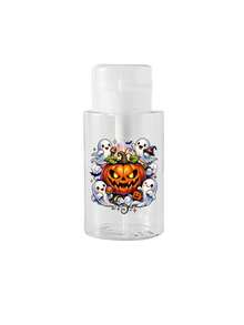 Garrafa Dispensadora com Impressão de Fantasma, Chapéu de Bruxa e Abóbora de Halloween, Recarregável e Transparente, Recipiente para Líquido Cosmético, Removedor de Esmalte e Líquido Removedor de Maquiagem - Multicolorido - Visão 9