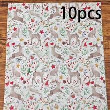 10/30/60張彩色聖誕樹圖案包裝紙,可搭配貼紙使用,50*35cm禮品包裝紙,適用於婚禮、聖誕禮物、生日禮物包裝、花束填充、派對小禮物 - 森林派對 - 查看 13