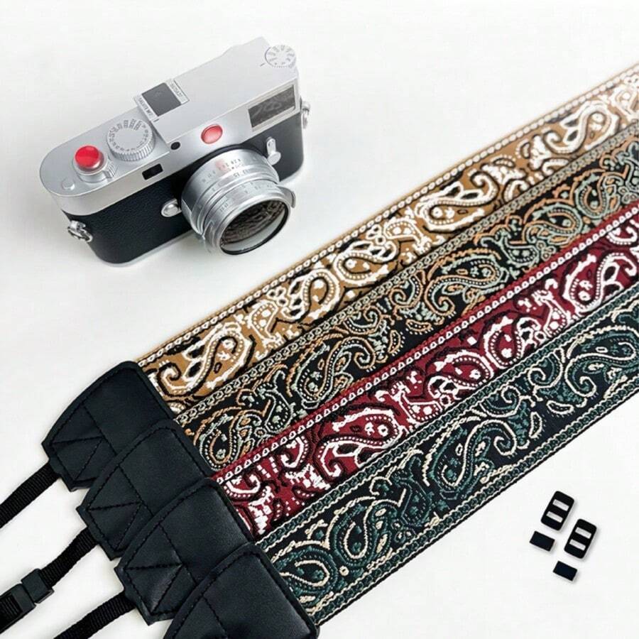 寬版相機肩背帶,復古相機背帶,通用於單反與無反相機,適用於頸掛、斜跨與腕帶,相機配件,防摔相機繩 - 查看 1