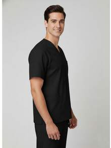 Repellent Surgical Uniform All Regular Pocket Valentin Model For Men - Black - View 2
