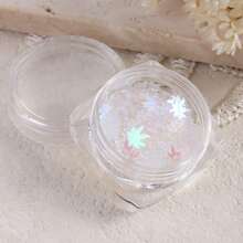 Laser Holographic Iridescent Maple Leaf Nail Sequins, Autumn Maple Leaf Nail Glitter Flakes, Colorful Fall Leaf Confetti Nail Art Decorations, Thanksgiving Autumn Theme Nail Charms DIY Manicure Supplies For Nail Salon & Beginners - Multicolor - View 12