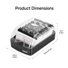 Eagle Business Card Holder Desktop Card Storage Box Push-Button Style Can Store 350 Cards A-Z Index Label Card Organizer Box Black - A - View 3