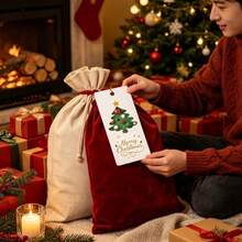 50/100pcs Christmas Tree & Star Pattern Cards Tags, Christmas Decoration Cards, Suitable For Christmas Decoration Celebration - Multicolor - View 5