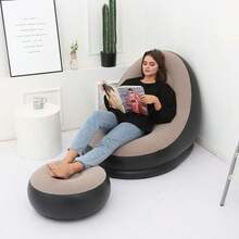 Seating furniture set / Sofa set New Inflatable Plush Sofa, Designed For Lazy People, Foldable Footstool, Comfortable Outdoor Lounge Chair, Hot Seller! - Coffee - View 16
