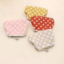 1pc Women's Polka Dot Coin Purse - Small Wallet With Lock Compartment, Cute Polka Dot Lipstick Bag Suitable For Daily Shopping, Travel, Party Gift - Multicolor - View 5