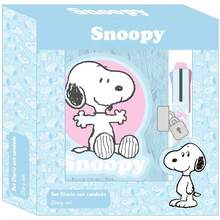 Safta SNOOPY 史努比日記本套裝，附鎖，柔軟毛絨封面，裝飾內頁，含10支彩色筆，兒童及青少年學習文具，返校禮物，尺寸：14.5x2.2x20.5厘米 - 每日套裝掛鎖 - 查看 1