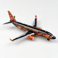 Airplane Model, Die-Cast Metal Model Airplane, Orange Paint, Halloween Gift, Suitable For Collection And Desktop Decoration - Multicolor - View 2