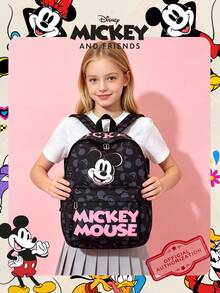 Disney 1個迪士尼官方授權米老鼠圖案背包，大容量學生書包附筆電隔層，休閒運動卡通背包，適合男孩/女孩/兒童/學生，適用於開學/日常使用/旅行/購物/上學 - 黑色 - 查看 8