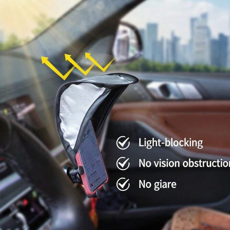 Phone Sun Shade, Foldable Multi-Angle Phone Sun Shade, Anti-Glare Design - Universal, Dashboard Phone Sun Shade, Prevents Phone Overheating, Suitable For Outdoor Activities, Car Interior, Cycling, Camping And Travel
