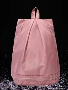 1pc Unisex Kids/Adult Large Capacity Sports Backpack With Separate Shoe Compartment, Fashion Solid Color Casual Backpack For Outdoor/Hiking/Travel/Sports/School/Commute - Multicolor - View 9