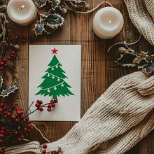 2 Sets Of 6pcs Christmas Tree Stencil Set, 11.8X5.9 Inches, Reusable Plastic Material, Multiple Design Patterns, Suitable For Painting, Crafts, Home Decor, Wood, Walls, Windows, Greeting Cards, Canvas, Art Supplies - A - View 3