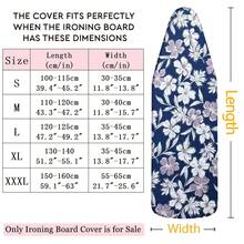 1pc Universal Ironing Board Cover/Replacement Fabric, 6 Sizes Available, Elegant Blue Floral Pattern, Stain-Resistant & Heat-Resistant, Heat Protection Ironing Board Cover Suitable For Ironing Table, Durable & Washable Fabric, Fashionable Laundry Room Home Decor Accessory, Perfect For Hotel, B&B, Home, Laundry Room, This Product Only Includes Ironing Board Cover - Blue Background With White and Purple Flowers - View 5