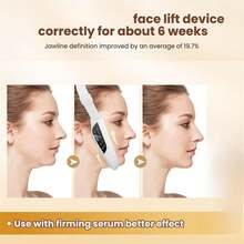 Electric V-Face Lifting Beauty Device 6 Modes 8 Levels Microcurrent Facial Firming Massager Double Chin V-Face Shaping Device 200mAh - White - View 4
