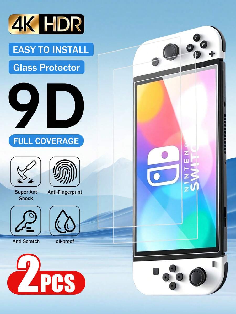 Yezodawee Tempered Glass Screen Protector For New Switch 2 (2025 Model) 7.9 Inch Screen, Anti-Scratch, Bubble-Free, High Transparency, 9H Hardness, 0.33mm Thickness, Designed Specifically For 2025 Model 7.9 Inch Switch 2, Features Anti-Scratch, Bubble-Free, High Transparency