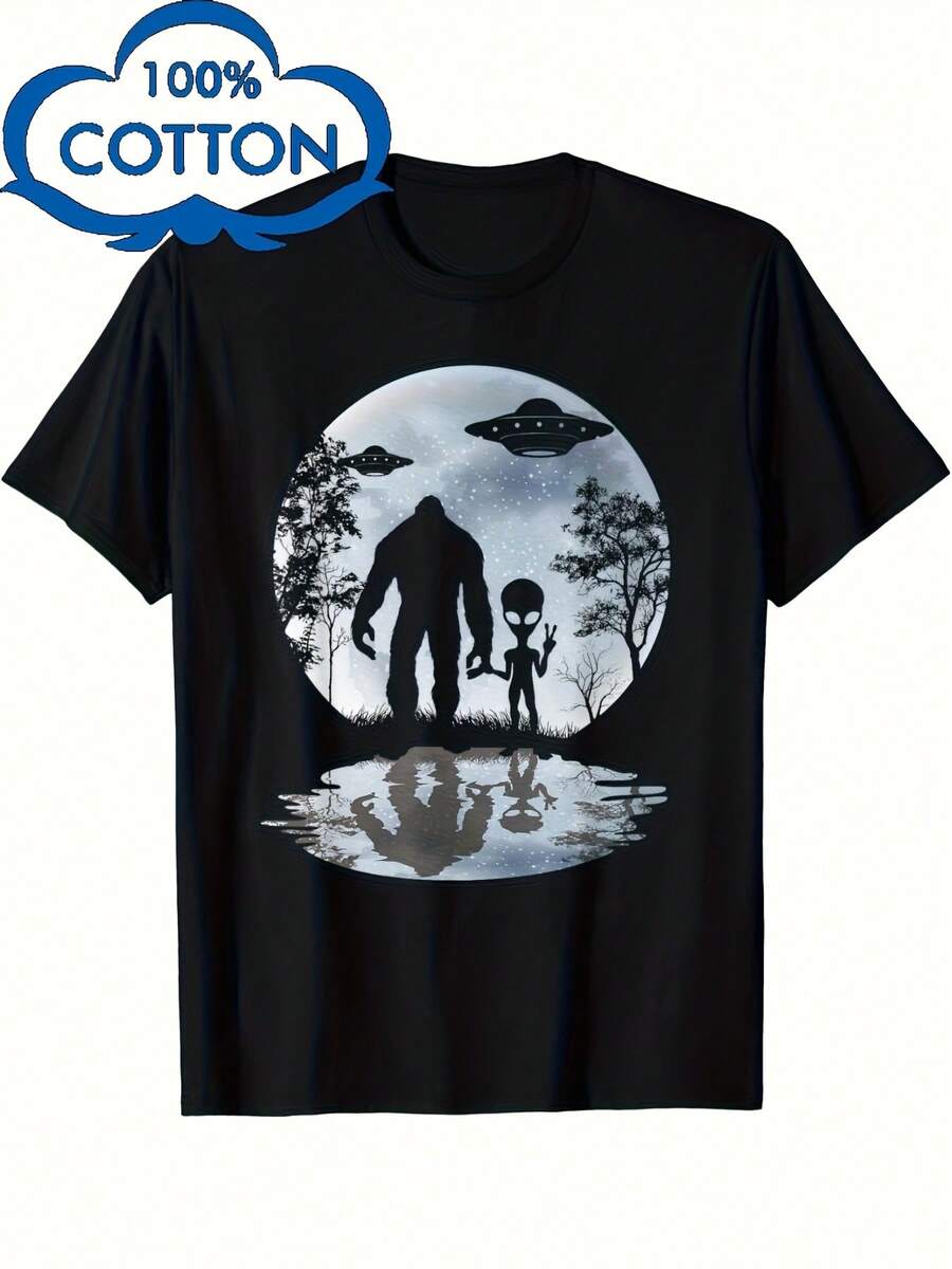 Men T-Shirts - 黑色 - 查看 1