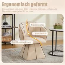 Ottoman Chair Camel Chenille Fabric - Ergonomic For Living Room Or Bedroom - 駝色 - 查看 5