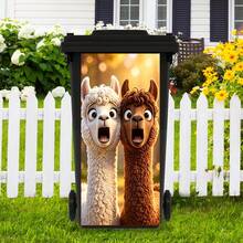 1-Pack Cartoon Cute Animal Trash Can Stickers, Fun Cat Dog And Alpaca Decals, For Kitchen Garden Trash Cans, Removable Vinyl Wall Decor, Aesthetic Home Storage Accessories-31*70cm - 1pc - View 15