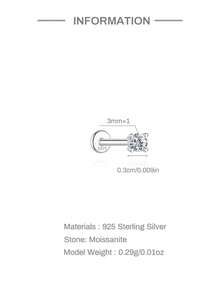 1件莫桑石耳釘 中性款 0.03-0.3CT S925純銀 低過敏耳環 婚禮珠寶 D色 VVS1淨度 - 銀色 - 查看 8