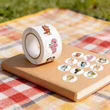 500PCS Bluey Roll Cartoon Roll Stickers, Children's Animation Peripherals, Handbooks, DIY Decorative Cultural And Creative Stickers, Perfect Holiday Gifts For Fans And Friends - Multicolor - View 2
